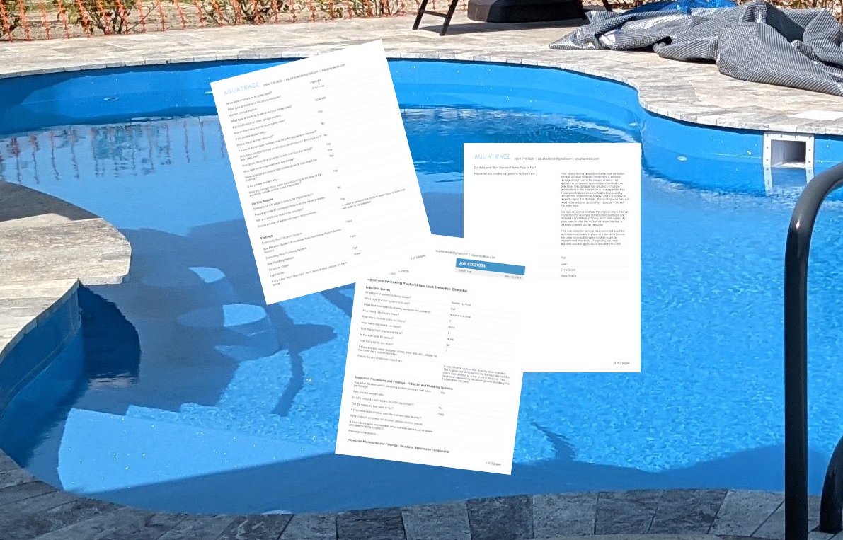 Pool and Spa Inspection Report Swimming Pool and Spa Leak Detection Service Clemson South Carolina